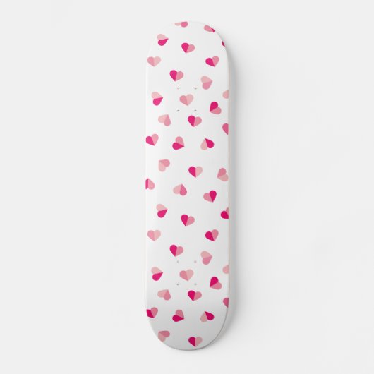 Love Cute Pink Heart Pattern Persoonlijk Skateboard (Voorkant)