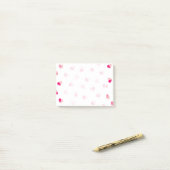Love Cute Pink Heart Pattern Post-it® Notes (Op bureau)