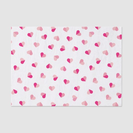 Love Cute Pink Heart Pattern Tissuepapier (Voorkant)