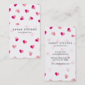 Love Cute Pink Heart Pattern Visitekaartje (Voorkant / Achterkant)