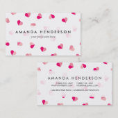 Love Cute Pink Heart Pattern Visitekaartje (Voorkant / Achterkant)