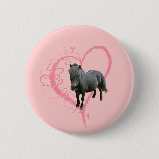 Love Cute Pony Ronde Button 5,7 Cm (Voorkant)