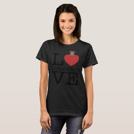 Love Cute Rottweilers T-shirt (Voorkant volledig)
