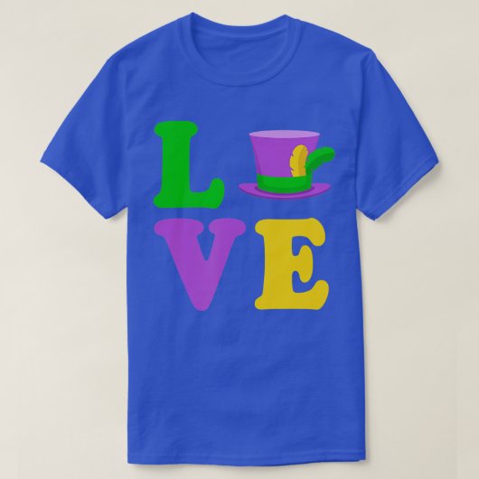 LOVE Cute Simple Style Mardi Gras 2022 New Orleans T-shirt (Design voorkant)