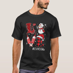 Love CVICU Nurse Life Snowman Syringe Kerstmis Nu T-shirt