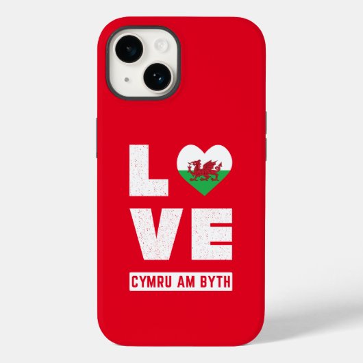 Love Cymru Am Byth Wales Flag Welsh Roots  Case-Mate iPhone Case (Achterkant)