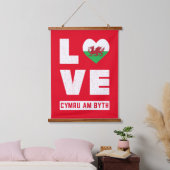 Love Cymru Am Byth Wales Flag Welsh Roots Hangend Wandkleed (Slaapkamer)