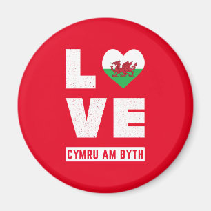 Love Cymru Am Byth Wales Flag Welsh Roots  Magneet