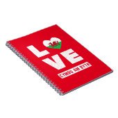 Love Cymru Am Byth Wales Flag Welsh Roots Notitieboek (Rechterzijde)