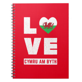 Love Cymru Am Byth Wales Flag Welsh Roots  Notitieboek