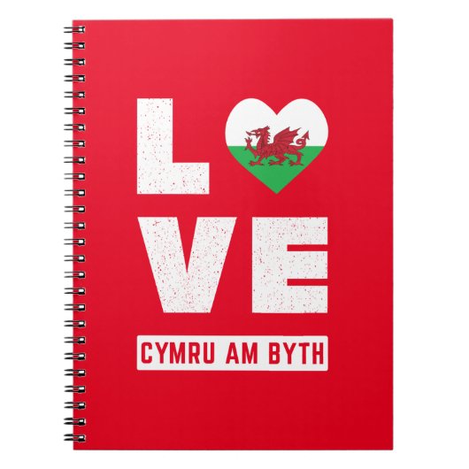 Love Cymru Am Byth Wales Flag Welsh Roots Notitieboek (Voorkant)