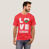 Love Cymru Am Byth Wales Flag Welsh Roots T-shirt (Voorkant volledig)