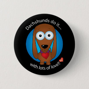 Love Dachshund 1 Ronde Button 5,7 Cm