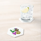 LOVE Dachshund Hond Masker Plaid Leopard Mardi Gra Kartonnen Onderzetters (Insitu)