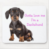 Love Dachshund Puppy Dog Computer Mousepad Muismat (Voorkant)