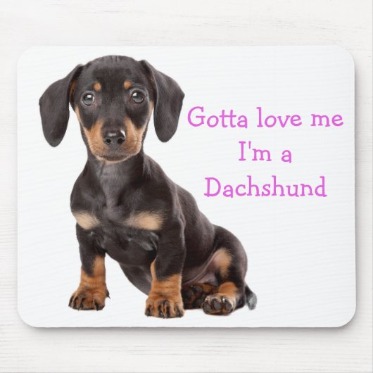Love Dachshund Puppy Dog Computer Mousepad Muismat (Voorkant)