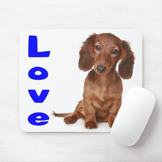 Love Dachshund Puppy Dog Computer Mousepad Muismat (Met muis)