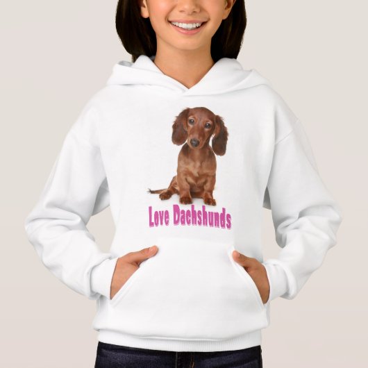 Love Dachshund Puppy Dog Sweatshirt (Voorkant)
