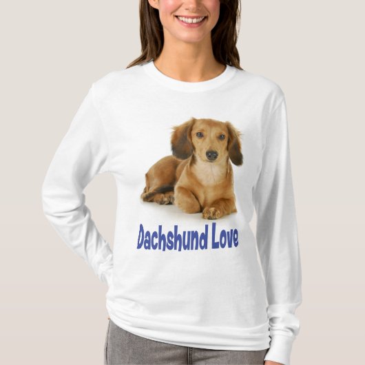 Love Dachshund Puppy Dog Tee Shirt (Voorkant)