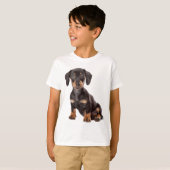 Love Dachshund Puppy Dog Tee Shirt (Voorkant volledig)