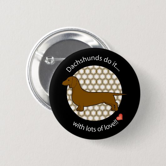 Love Dachshund Ronde Button 5,7 Cm (Voorkant /achterkant)