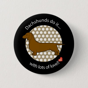 Love Dachshund Ronde Button 5,7 Cm