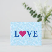 LOVE DAD Blauw Modern Elegant Briefkaart (Staand voorkant)