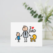 Love Dad Briefkaart (Staand voorkant)