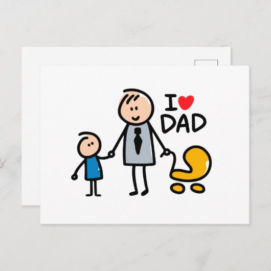 Love Dad Briefkaart (Voorkant / Achterkant)