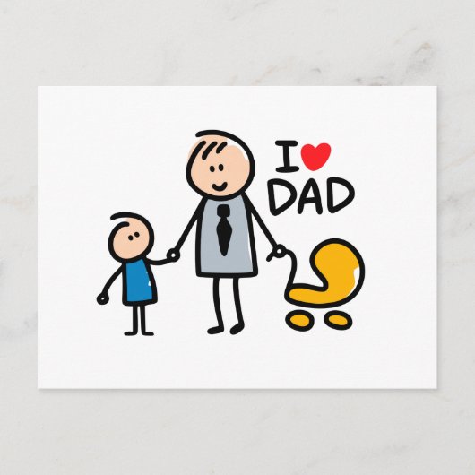 Love Dad Briefkaart (Voorkant)