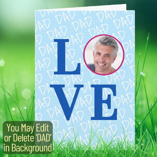 LOVE DAD Custom Foto Vaderdag Vader Verjaardag Kaart