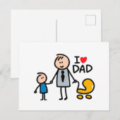 Love Dad Feestdagenkaart (Voorkant / Achterkant)