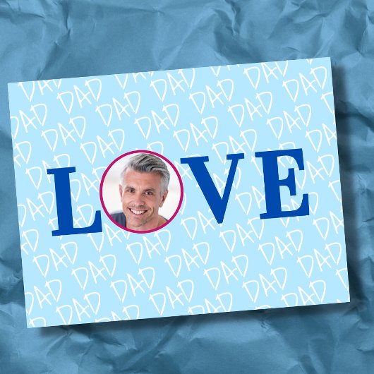 LOVE DAD Moderne, aangepaste foto Briefkaart