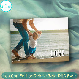 LOVE DAD Moderne Elegante Typografie Foto Briefkaart
