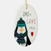 Love DAD Penguin kerstcadeau Keramisch Ornament (Rechts)