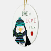 Love DAD Penguin kerstcadeau Keramisch Ornament (Links)