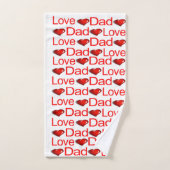Love Dad Red Hearts Badhanddoeksets Bad Handdoek (Handdoek)
