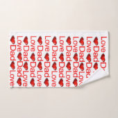 Love Dad Red Hearts Badhanddoeksets Bad Handdoek (Handdoek)