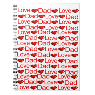 Love Dad Red Hearts Notitieboek