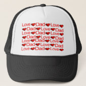 Love Dad Red Hearts Trucker Hat Trucker Pet (Voorkant)