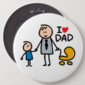 Love Dad Ronde Button 6,0 Cm (Voorkant /achterkant)