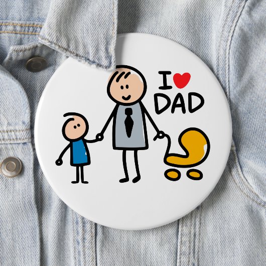 Love Dad Ronde Button 6,0 Cm (In situ)
