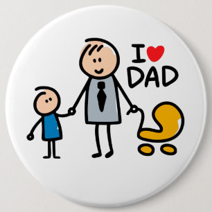 Love Dad Ronde Button 6,0 Cm