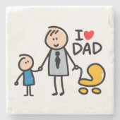 Love Dad Stenen Onderzetter (Voorkant)