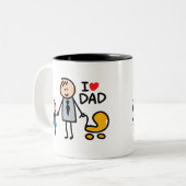 Love Dad Tweekleurige Koffiemok (Voorkant links)