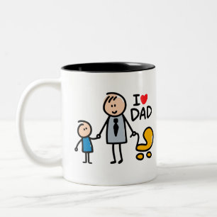 Love Dad Tweekleurige Koffiemok