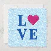 LOVE DAD Vaderdag Vader Verjaardag Blauw Plein Kaart (Voorkant)
