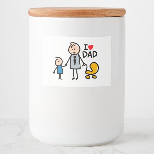 Love Dad Voedselcontainer Etiket (Voorkant)