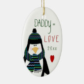 Love DADDY Penguin kerstcadeau Keramisch Ornament (Rechts)