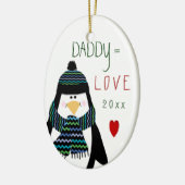 Love DADDY Penguin kerstcadeau Keramisch Ornament (Links)